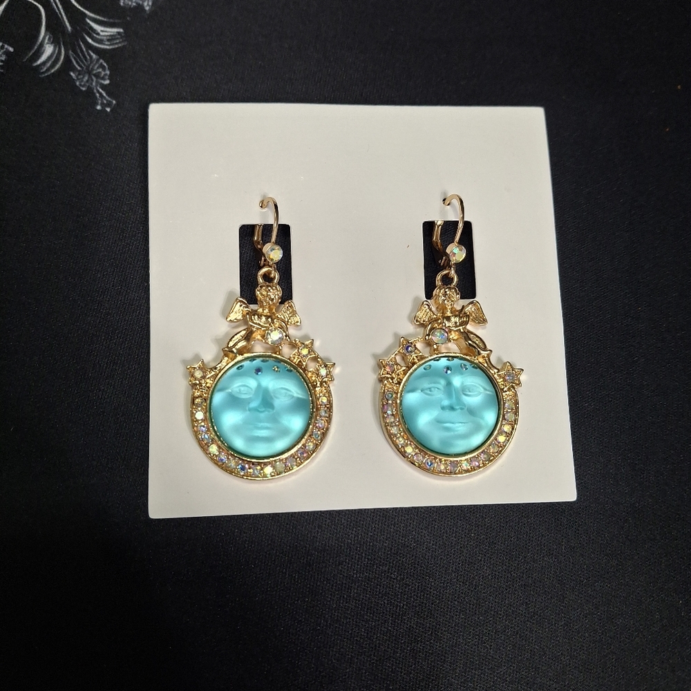 Kirks Folly Angel Moon Face Earrings - Picture 9 of 11